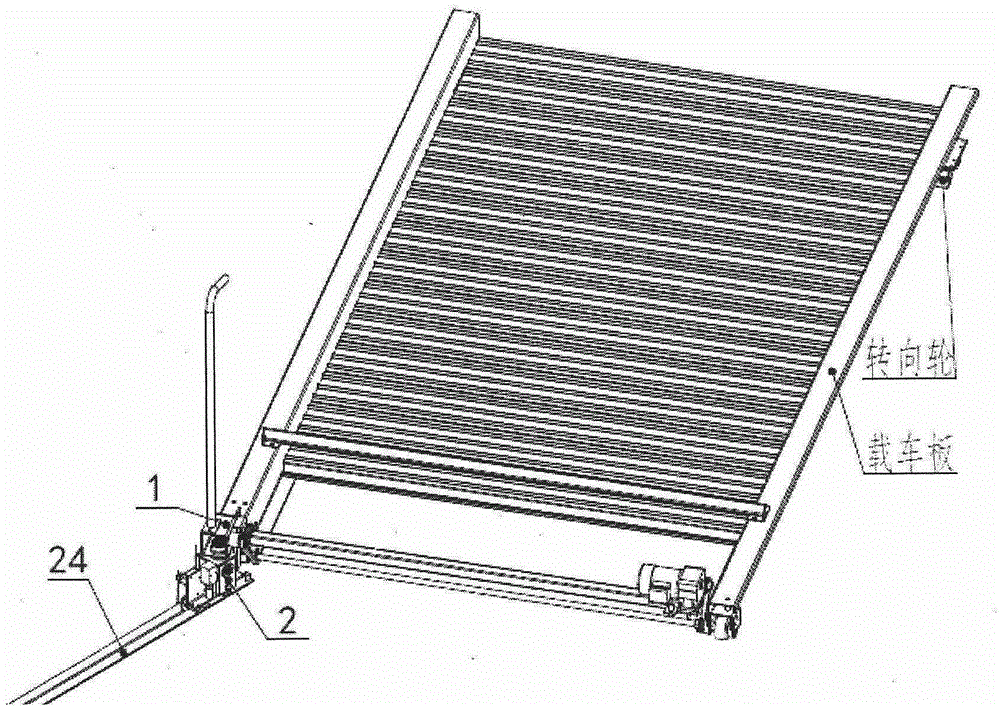 Mechanical parking equipment longitudinal movement driving device capable of achieving front end turning