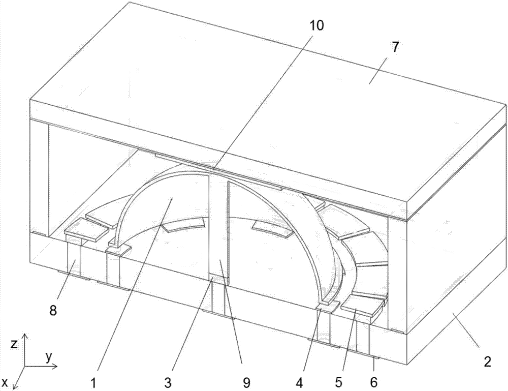 Fused quartz micro-hemispheric resonance gyroscope packaged based on SOI and processing method of fused quartz micro-hemispheric resonance gyroscope