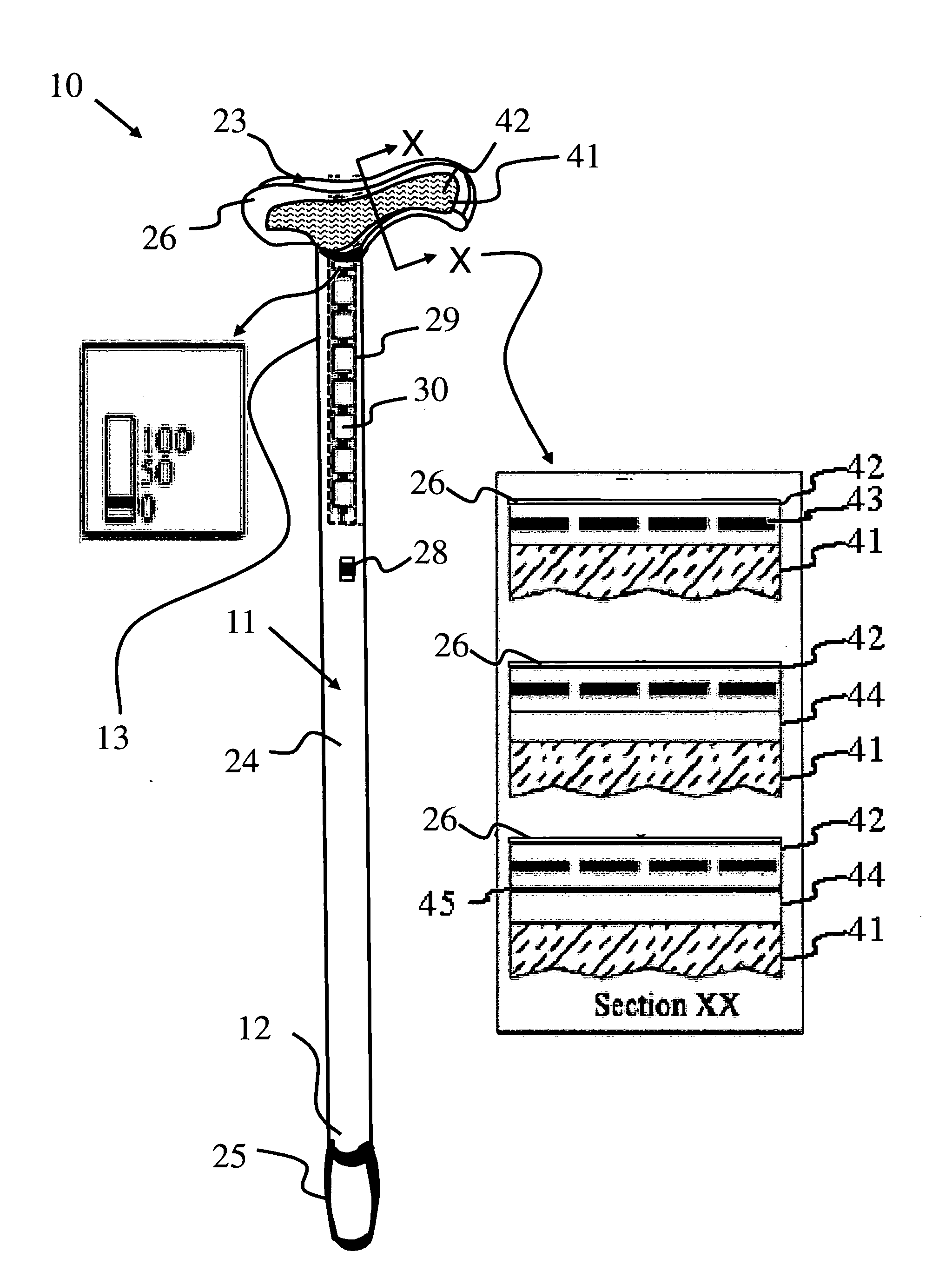 Heated handle construction