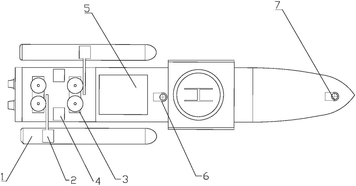 An adaptive adjustable device equipped on a maritime cruise search and rescue unmanned boat