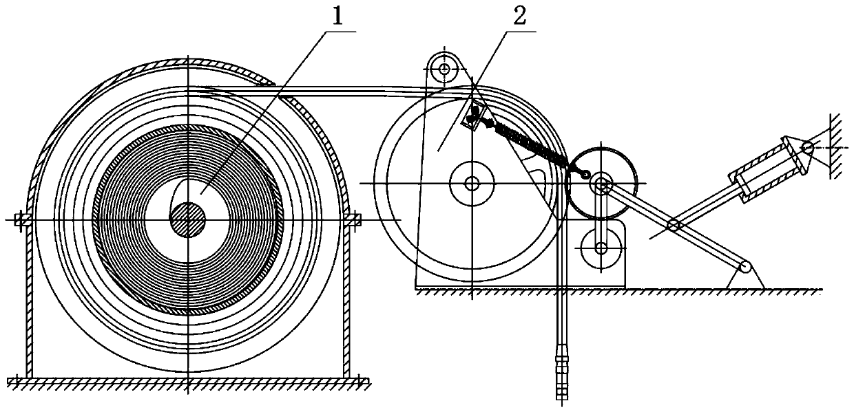 A non-powered underwater hose automatic storage device