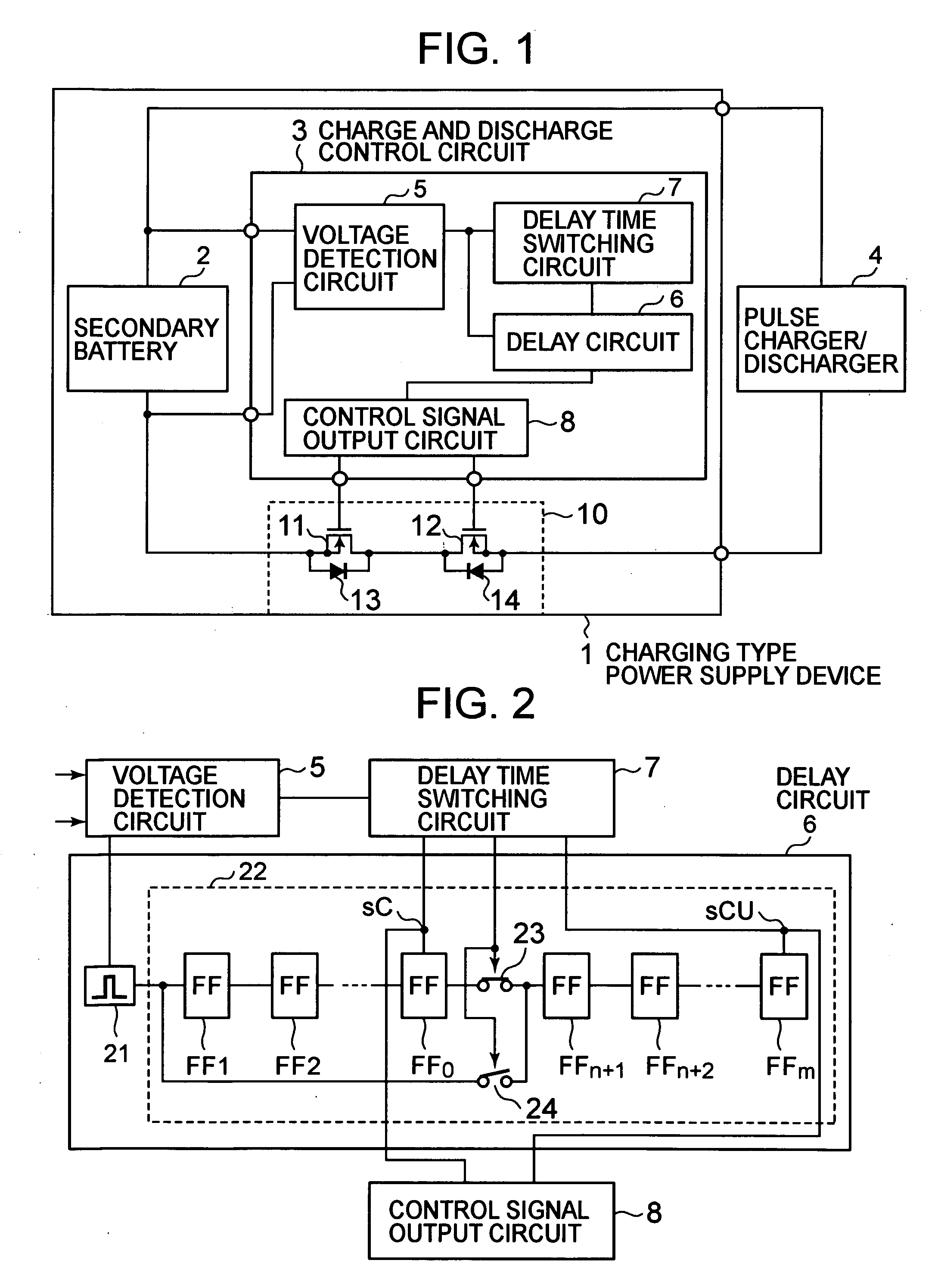 Charge and discharge control circuit and rechargeable power supply device