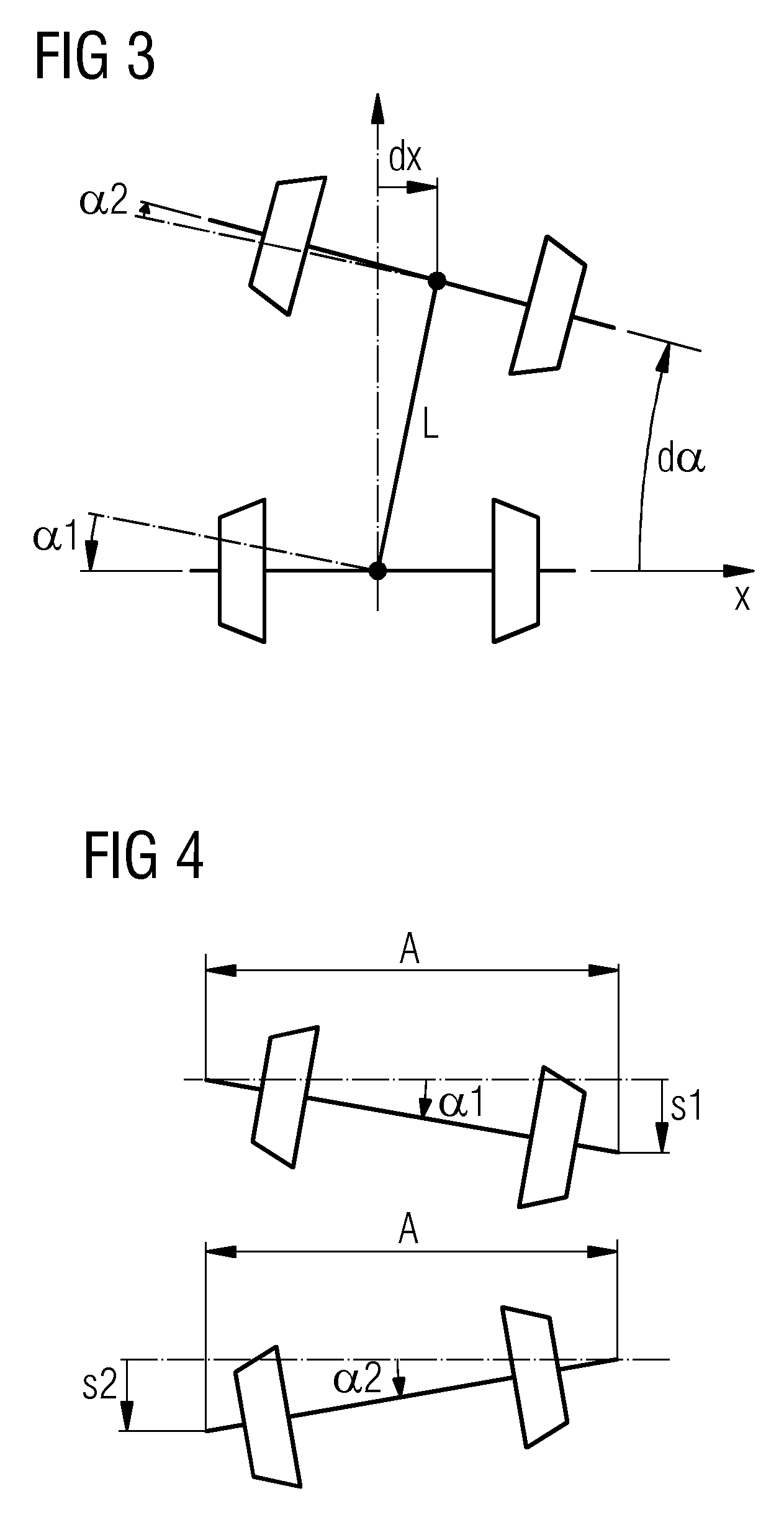 Rail vehicle with variable axial geometry