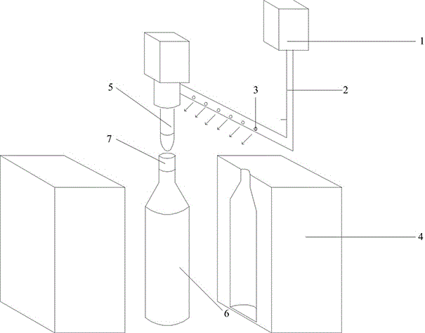 Bottleneck cold air pipe for bottle blowing machine