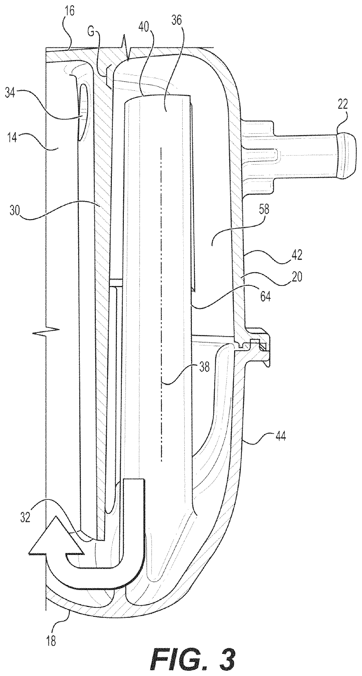 Vented degas bottle for motor vehicle coolant system