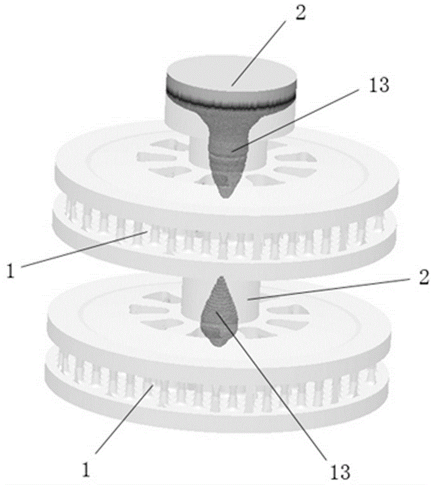 Method and device for casting brake disc body and manufactured brake disc body