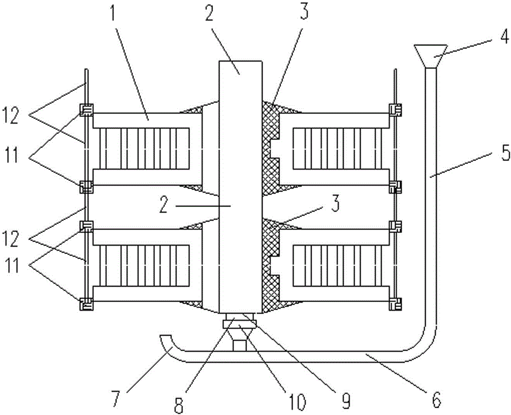 Method and device for casting brake disc body and manufactured brake disc body