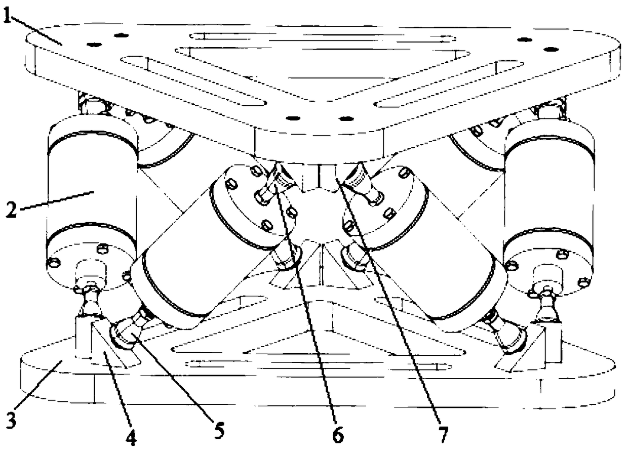 Hybrid shock absorber based on Stewart structure