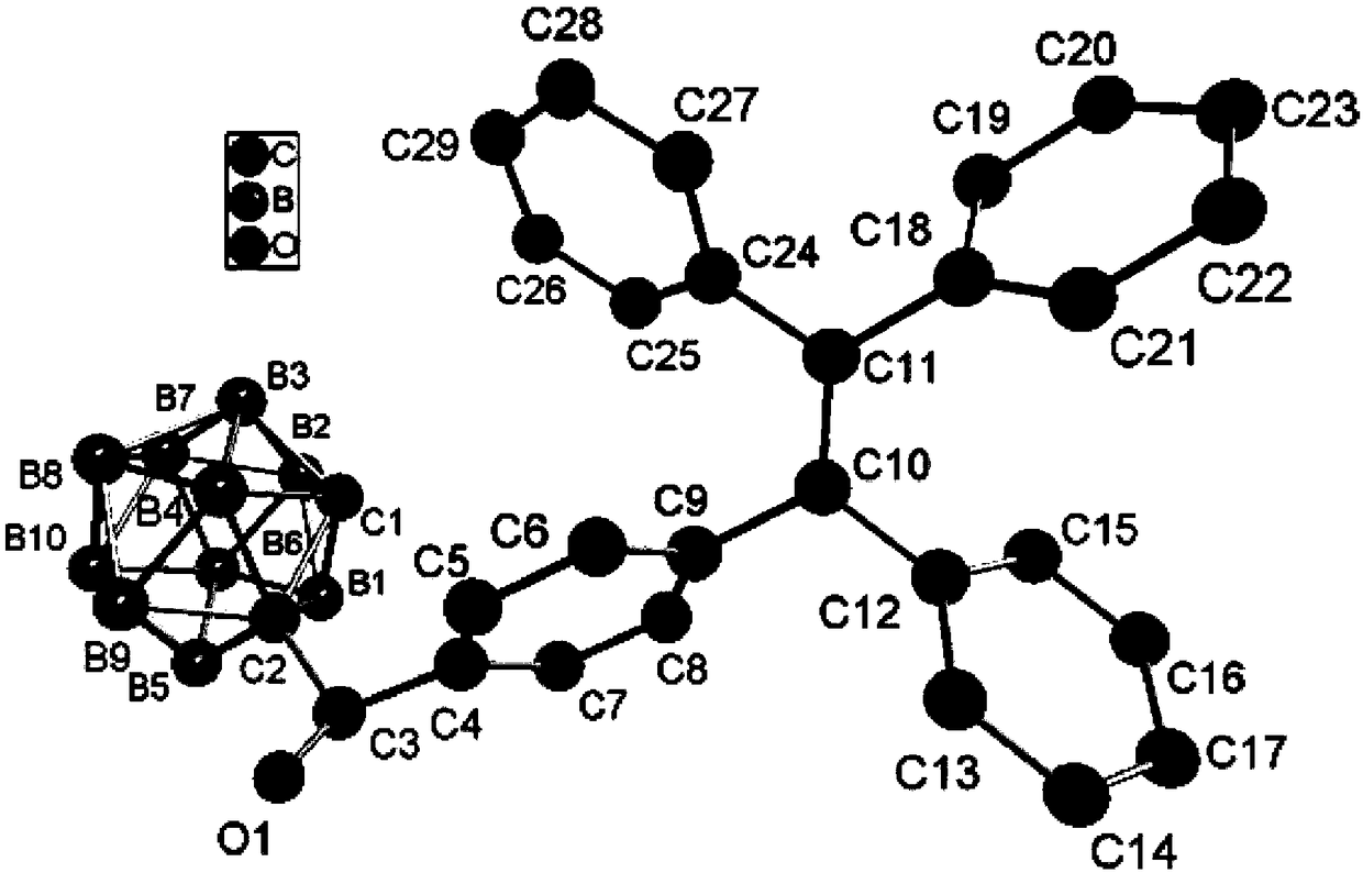 Ortho-carborane-tetraphenylethylene compound, and preparation method and application thereof