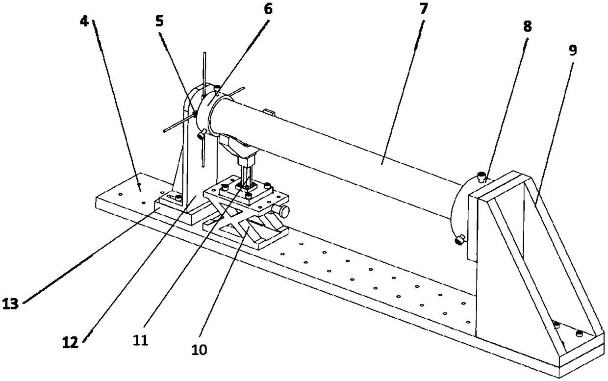 Compound material rod moisture expansion coefficient measuring device and measuring method