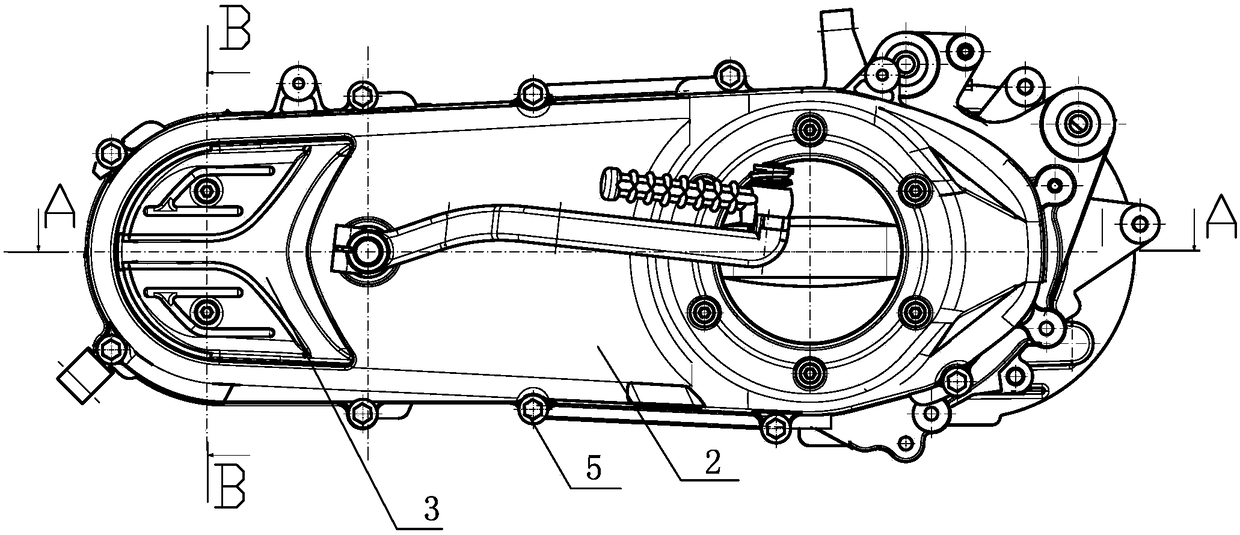 Clutch cover air filter device for scooter engine