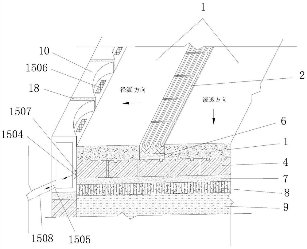 A sidewalk drainage structure and its combined drainage method with drainage curbs