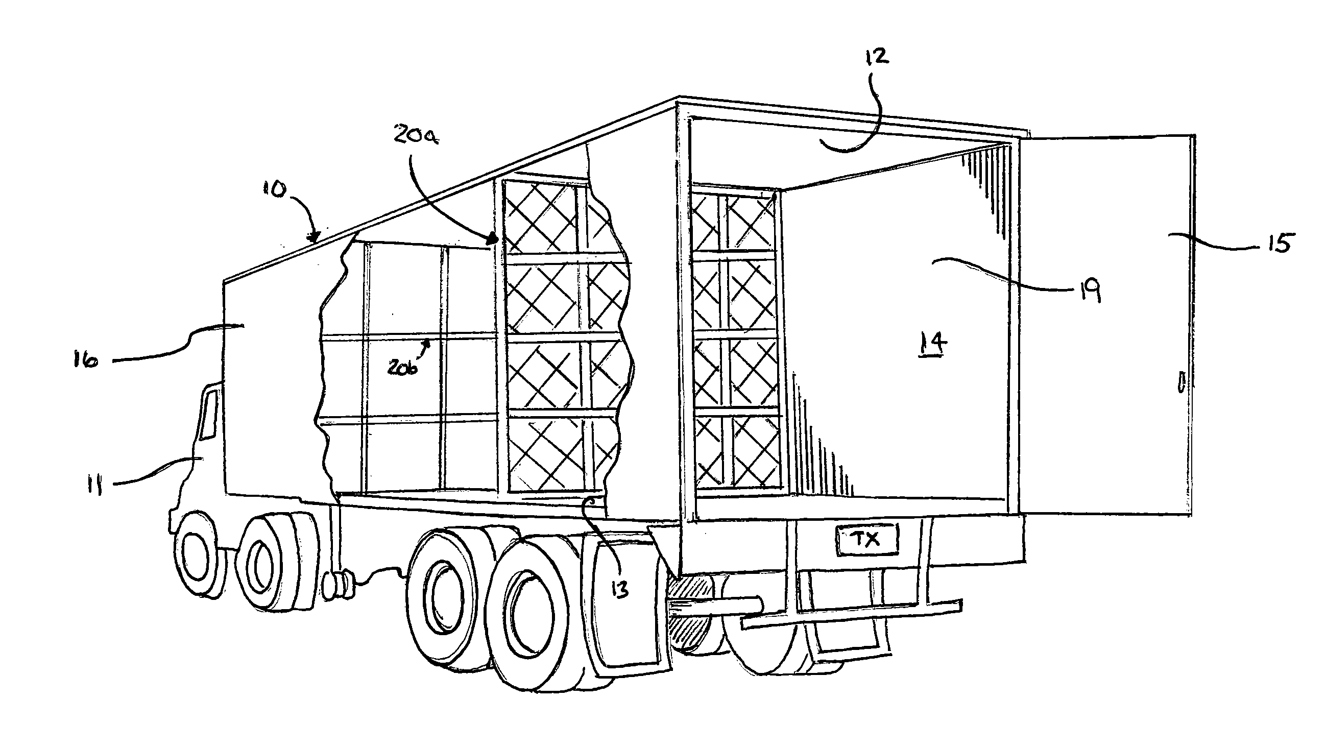 Adjustable cargo partition system for use in containers