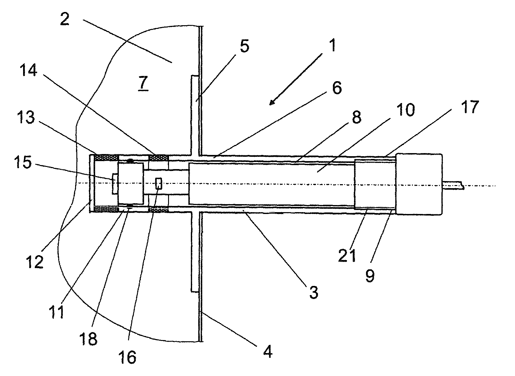 Container having a sensor adapter