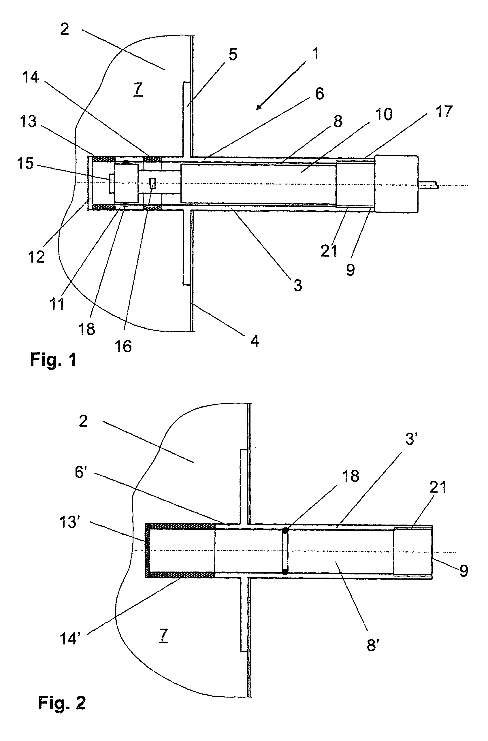 Container having a sensor adapter