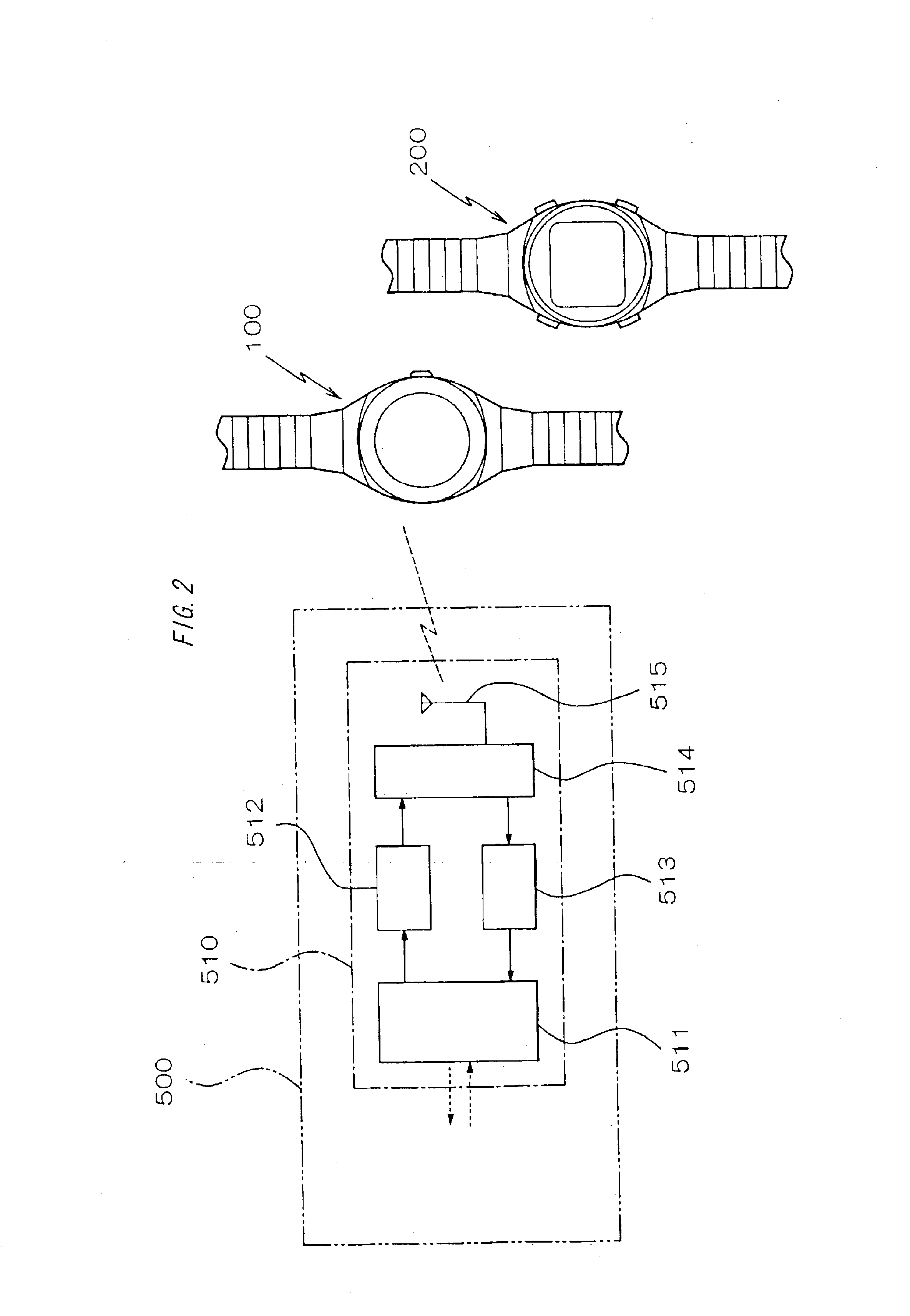 Electronic timepiece with a contactless data communication function, and a contactless data communication system