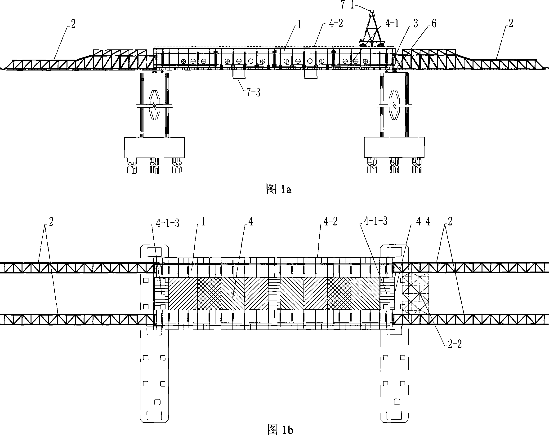 Abnormal shape steel case and orthotropic plate bottom formwork combined type moving die carrier framework and construction method thereof