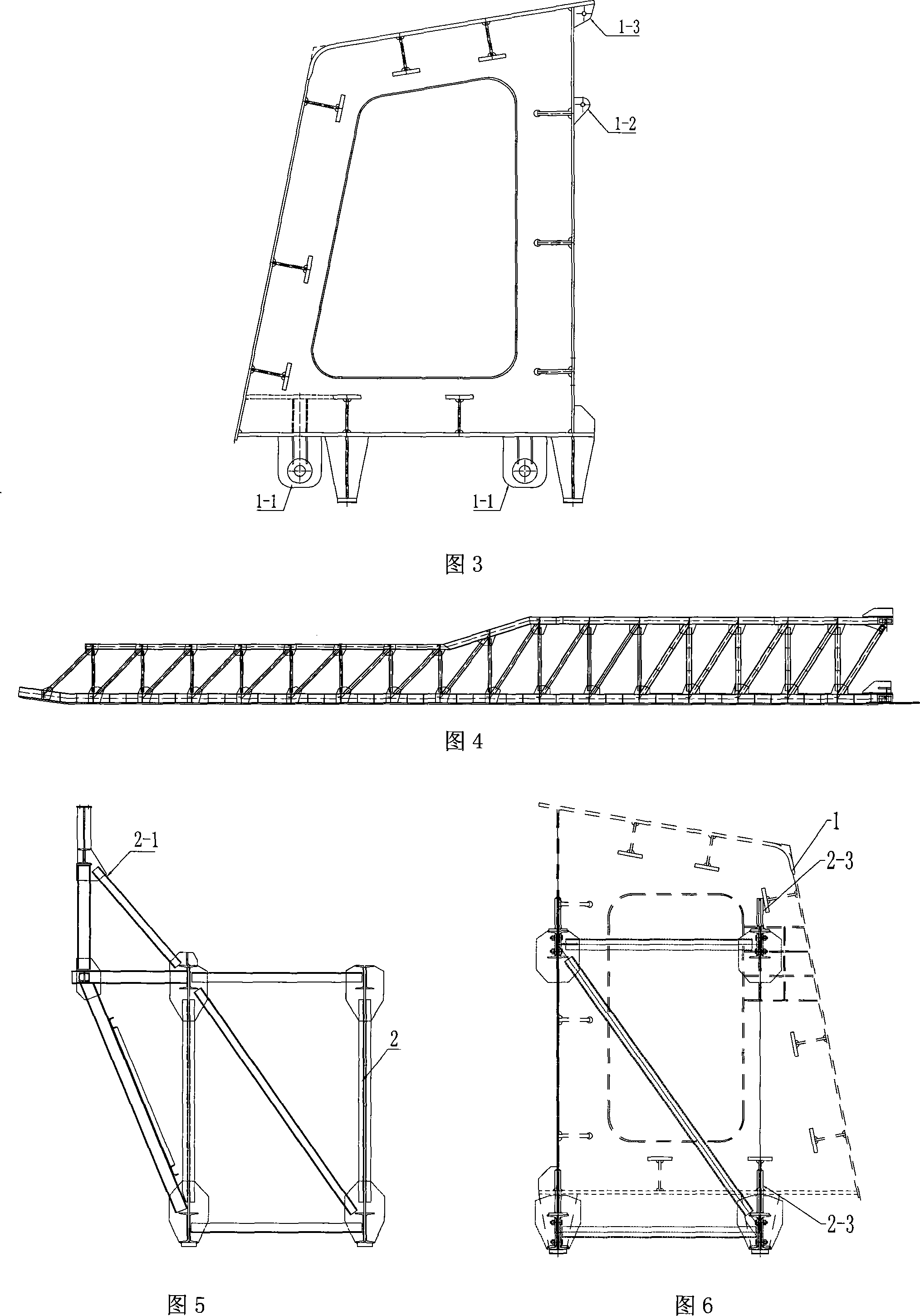 Abnormal shape steel case and orthotropic plate bottom formwork combined type moving die carrier framework and construction method thereof