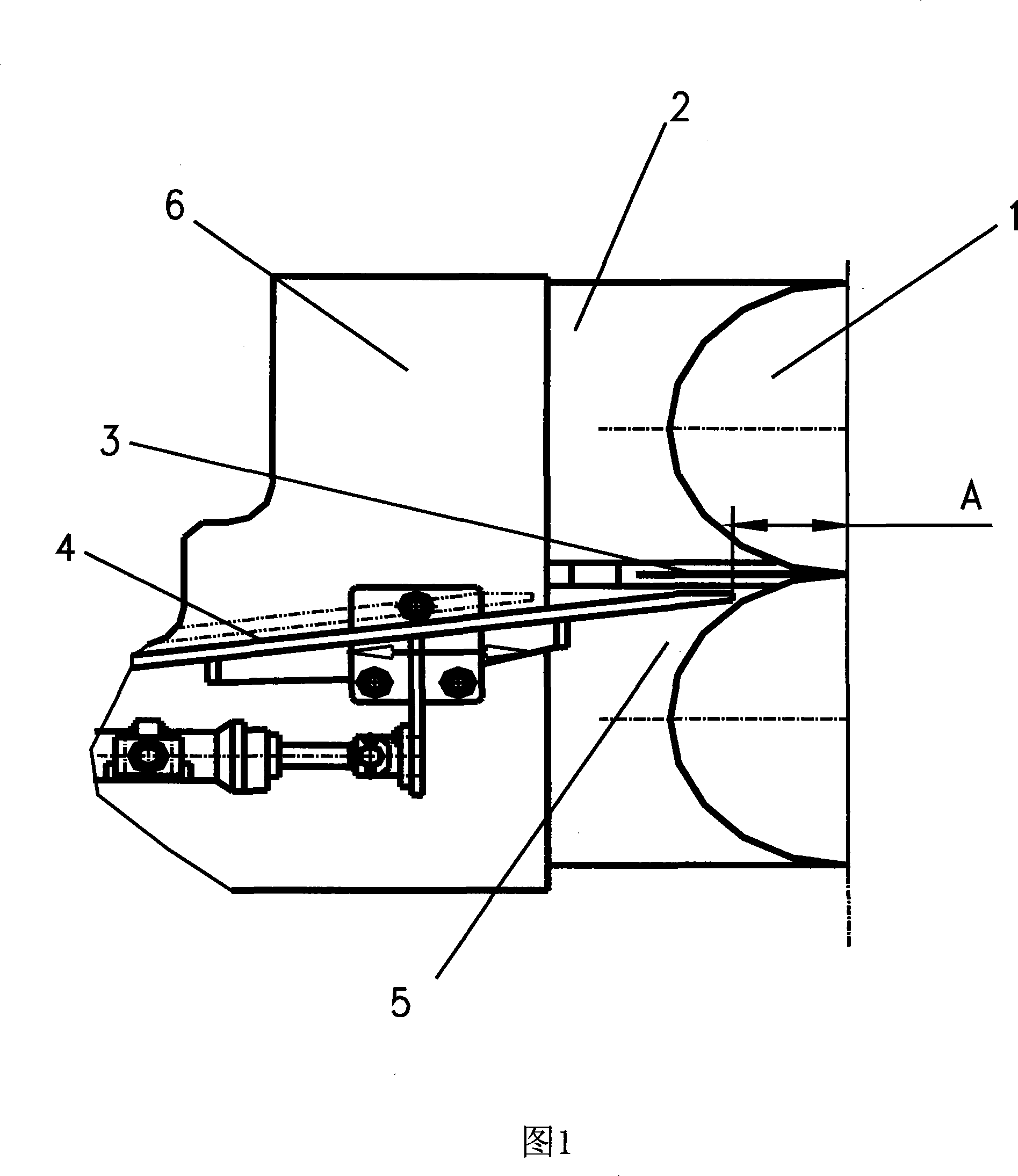 Method convenient for mounting roller mill transition guide plate