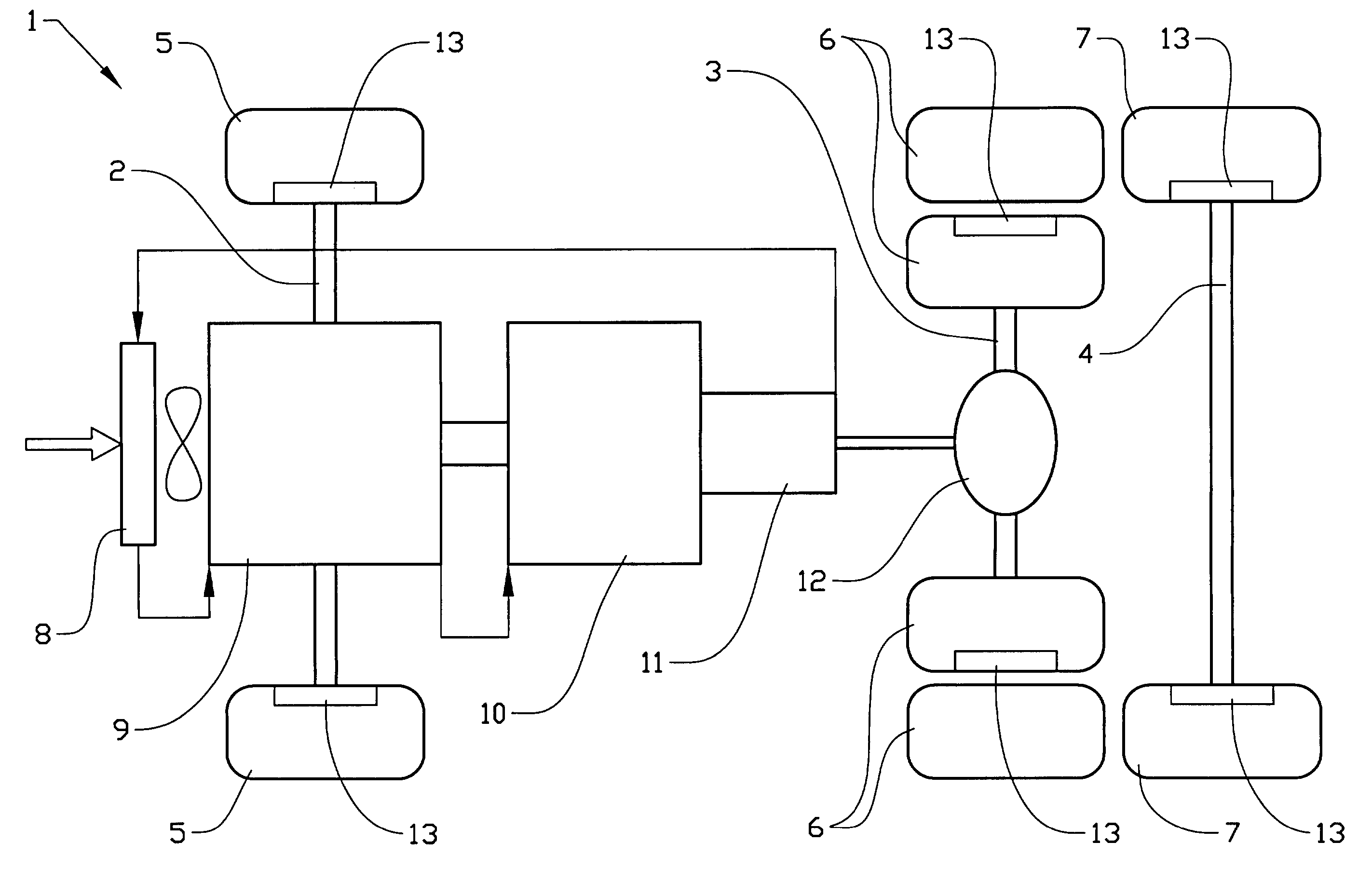 Method and apparatus for the distribution of brake torque on a vehicle