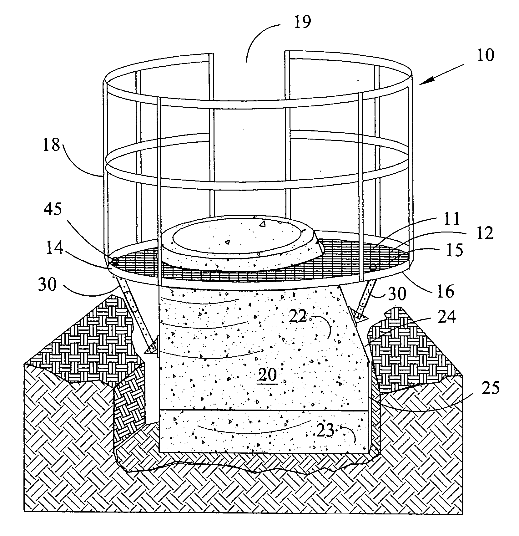 Manhole construction safety and work platform device