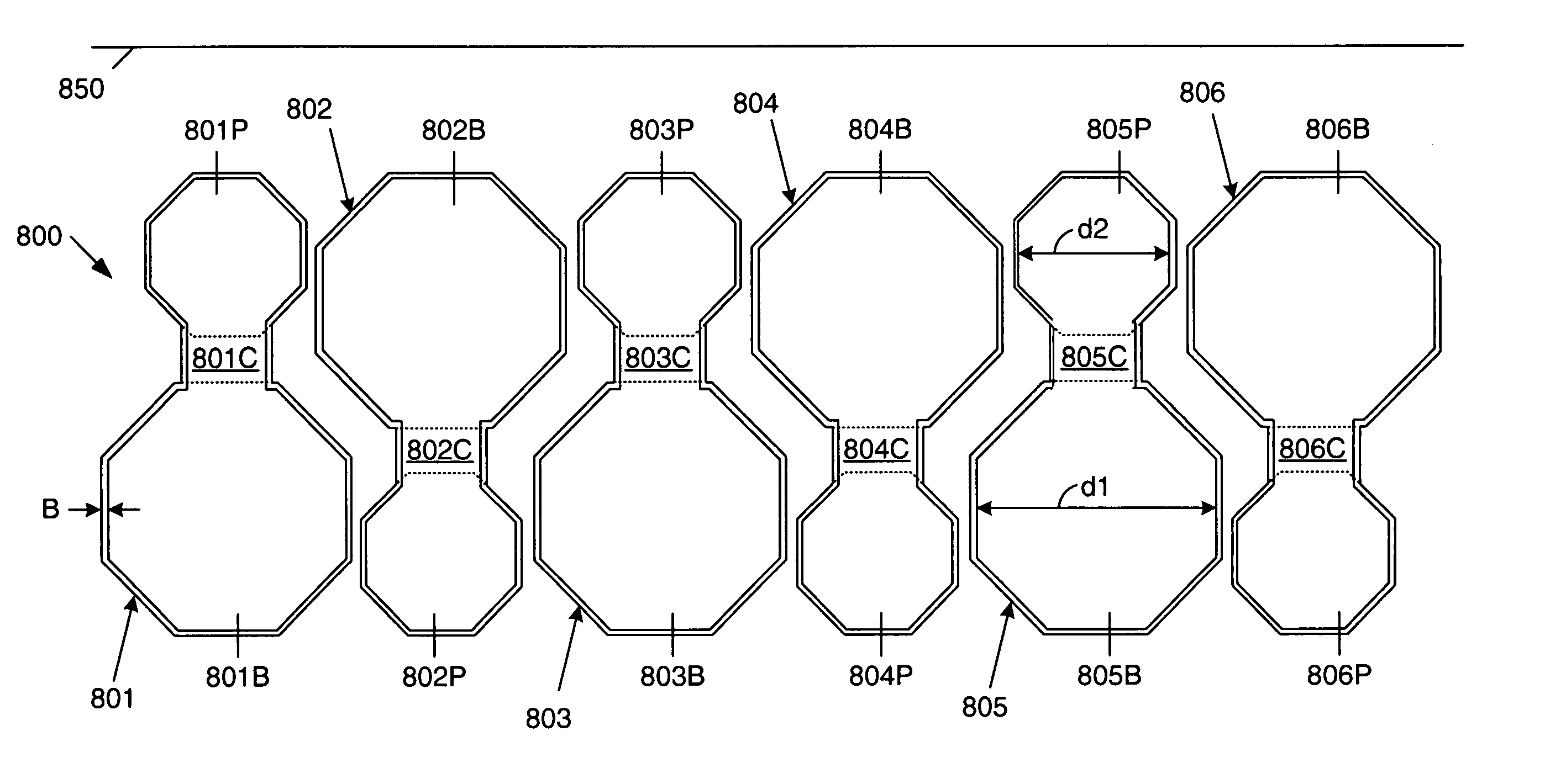 Semiconductor die with high density offset-inline bond arrangement