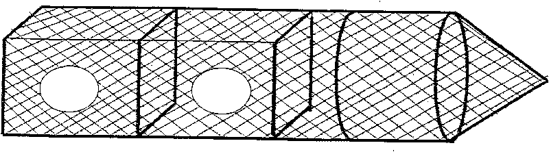 Combined netting gear for culturing river crabs in purse seine in lake