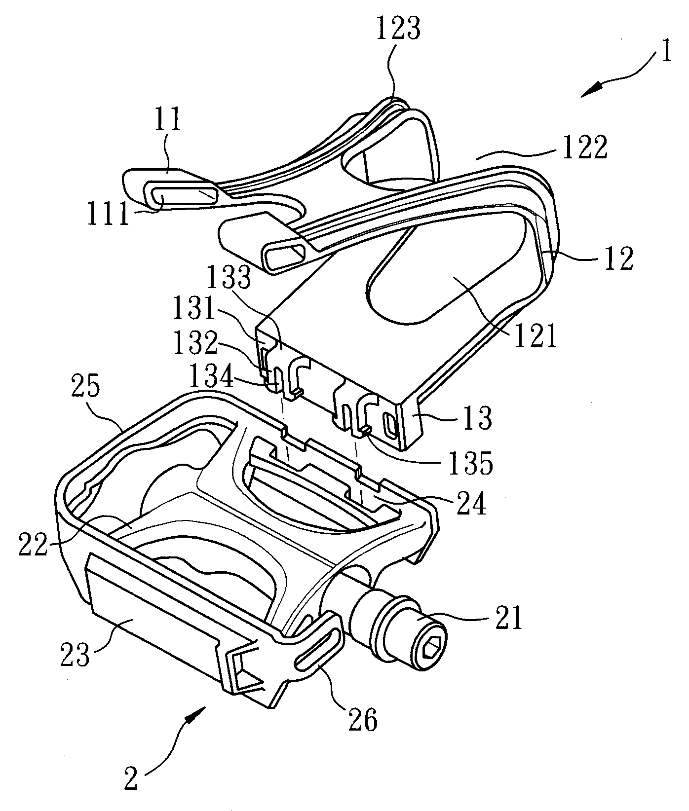 Positioning shoe retainer assembly of bicycle