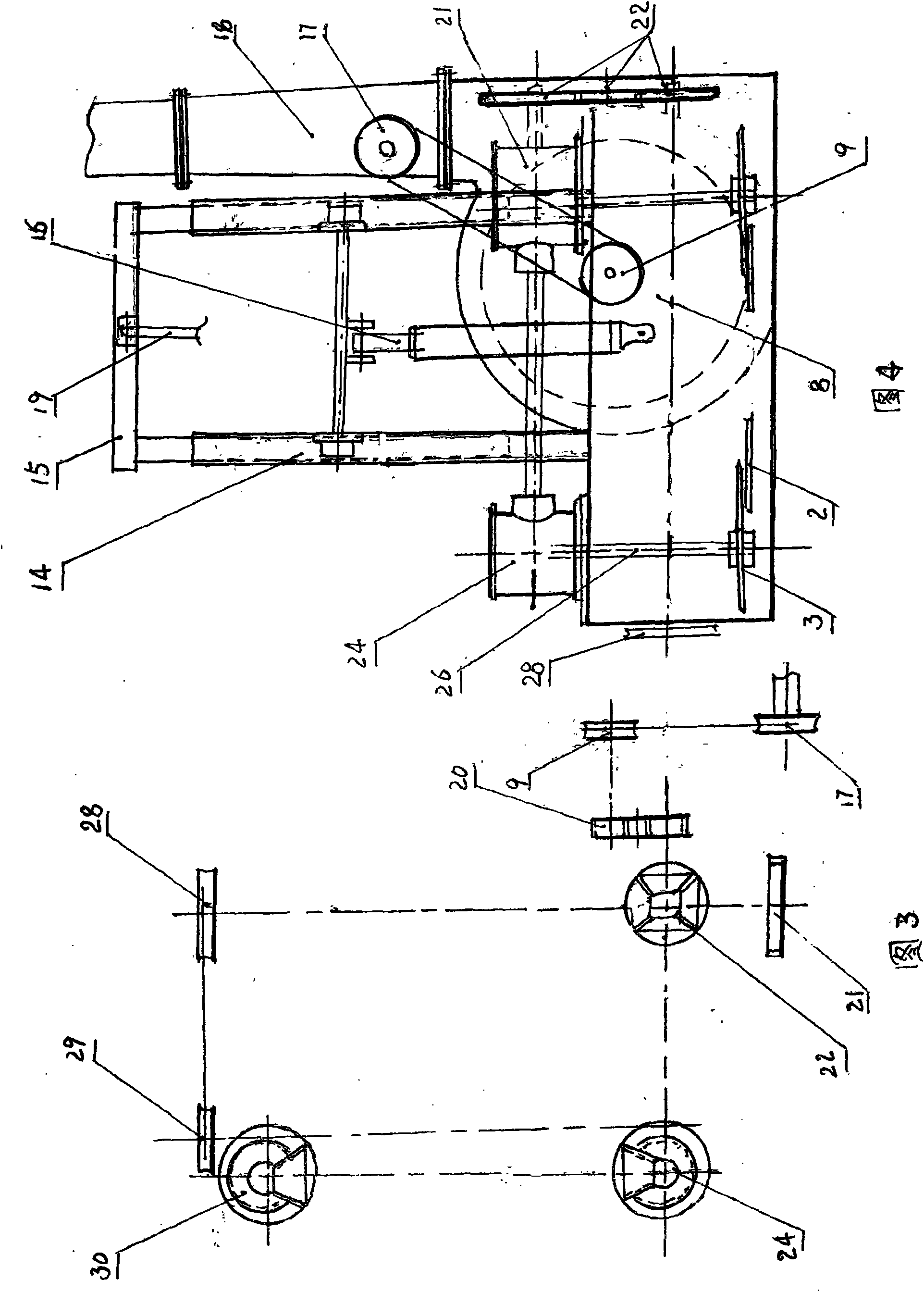 Corn straw harvesting and crushing combination machine