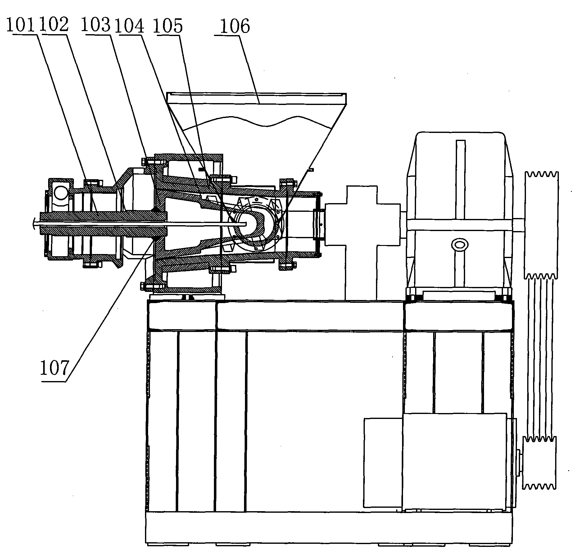 Rubber twisting and cutting machine