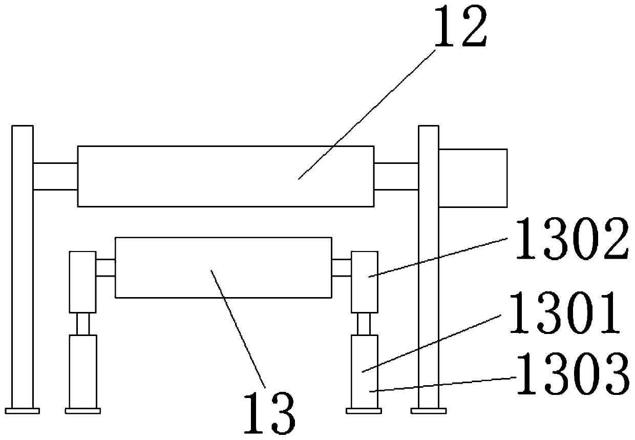 UV machine with damping material collecting and discharging structure