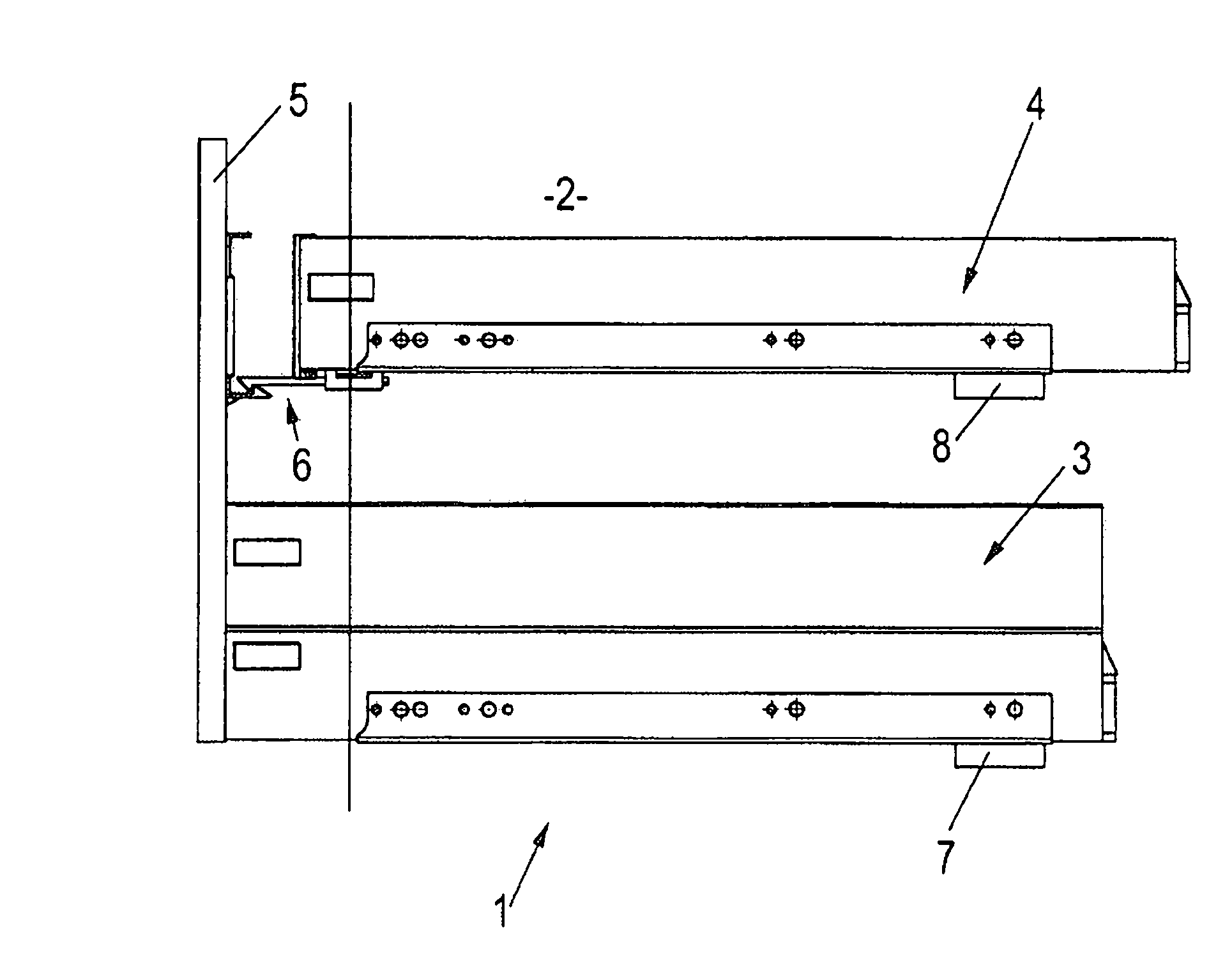 Cabinet with a front drawer and an inside drawer