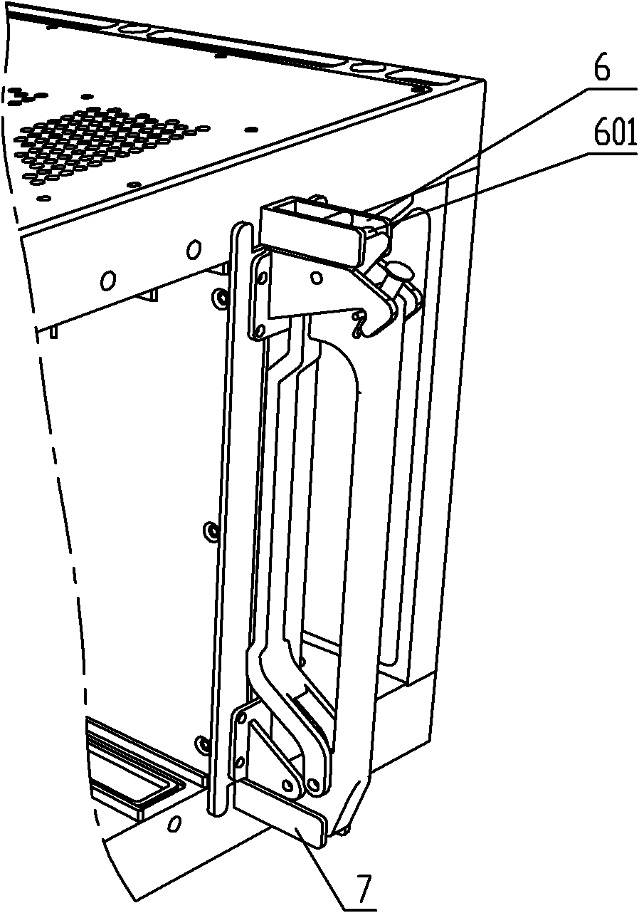 LRM (Line Replaceable Module) module locking and plugging device