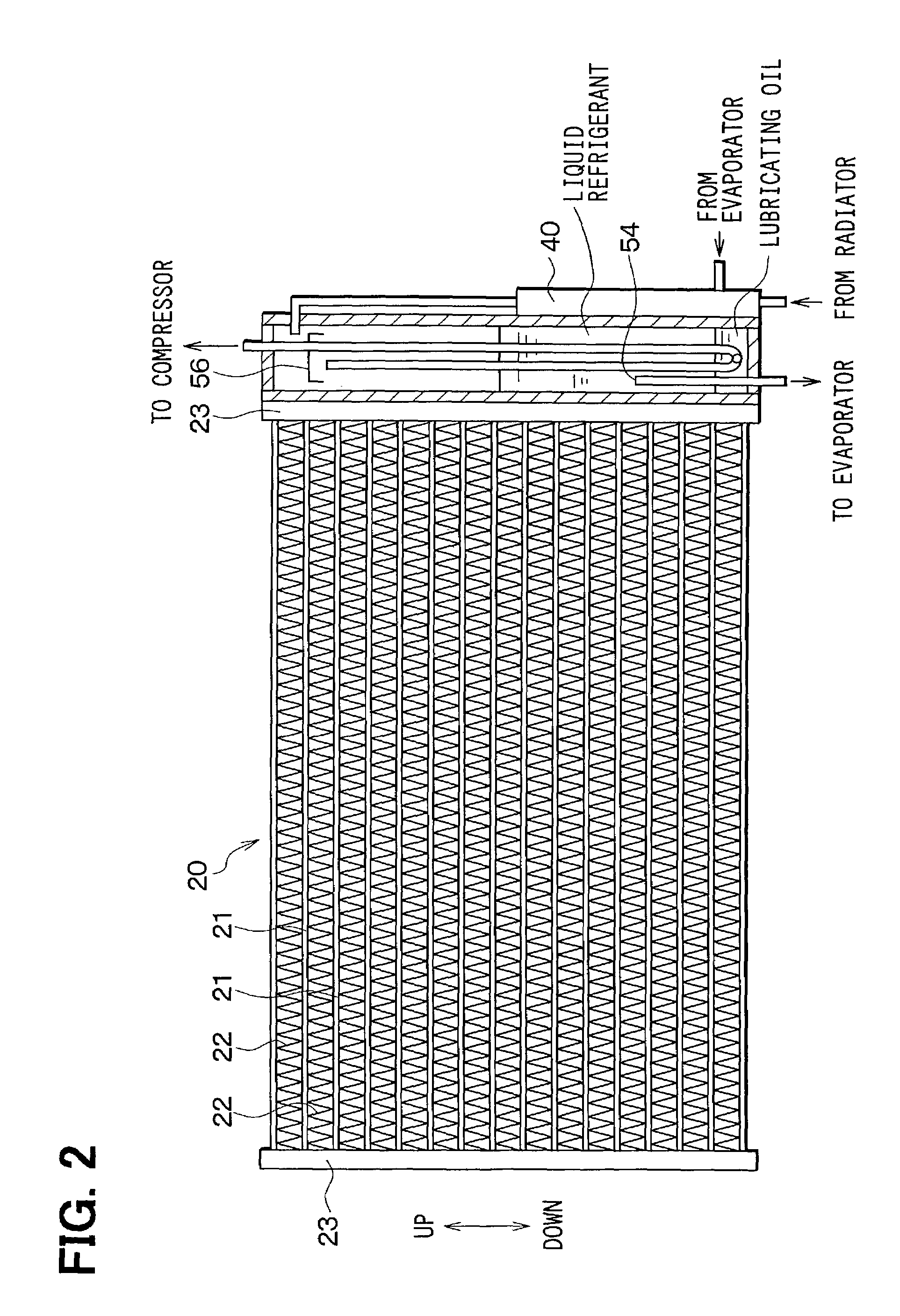 Gas-liquid separator and ejector refrigerant cycle using the same