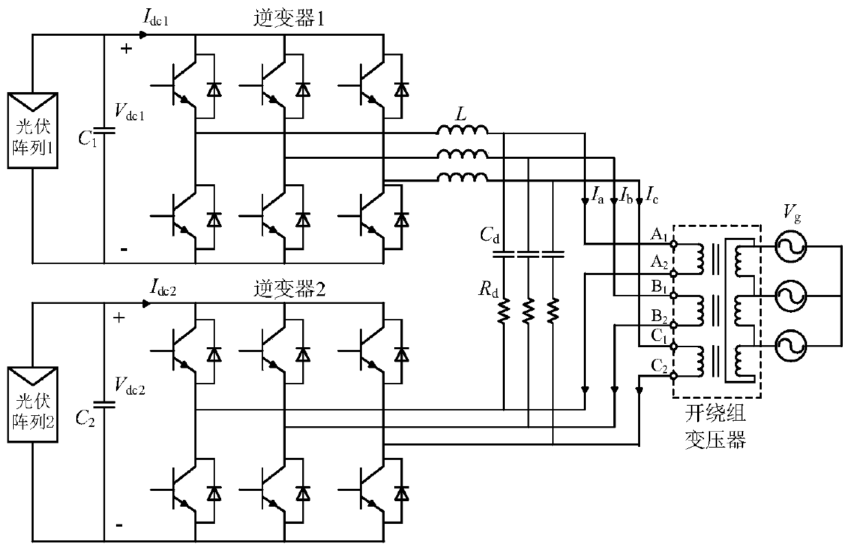 Reactive power compensation control method for open-winding dual-inverter photovoltaic power generation system