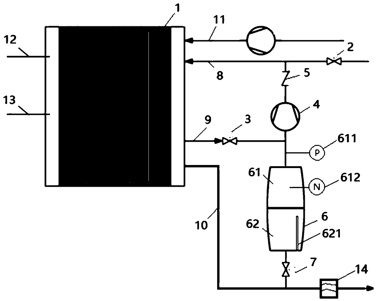 Fuel cell hydrogen recovery device