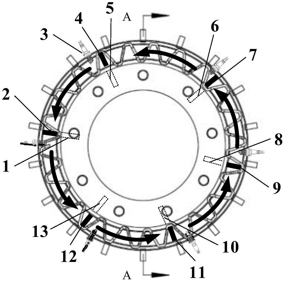 A rotary detonation combustor