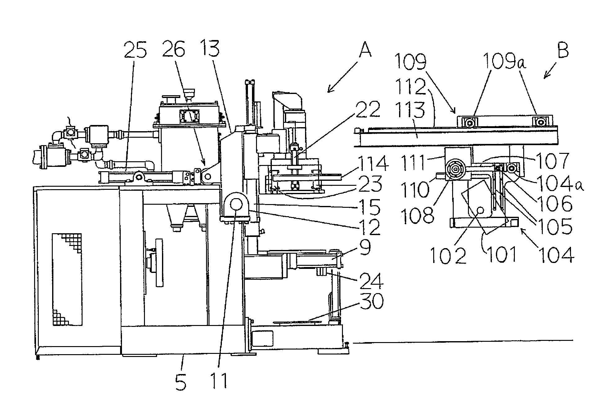 Core-setting apparatus used for a molding apparatus and a method for setting a core