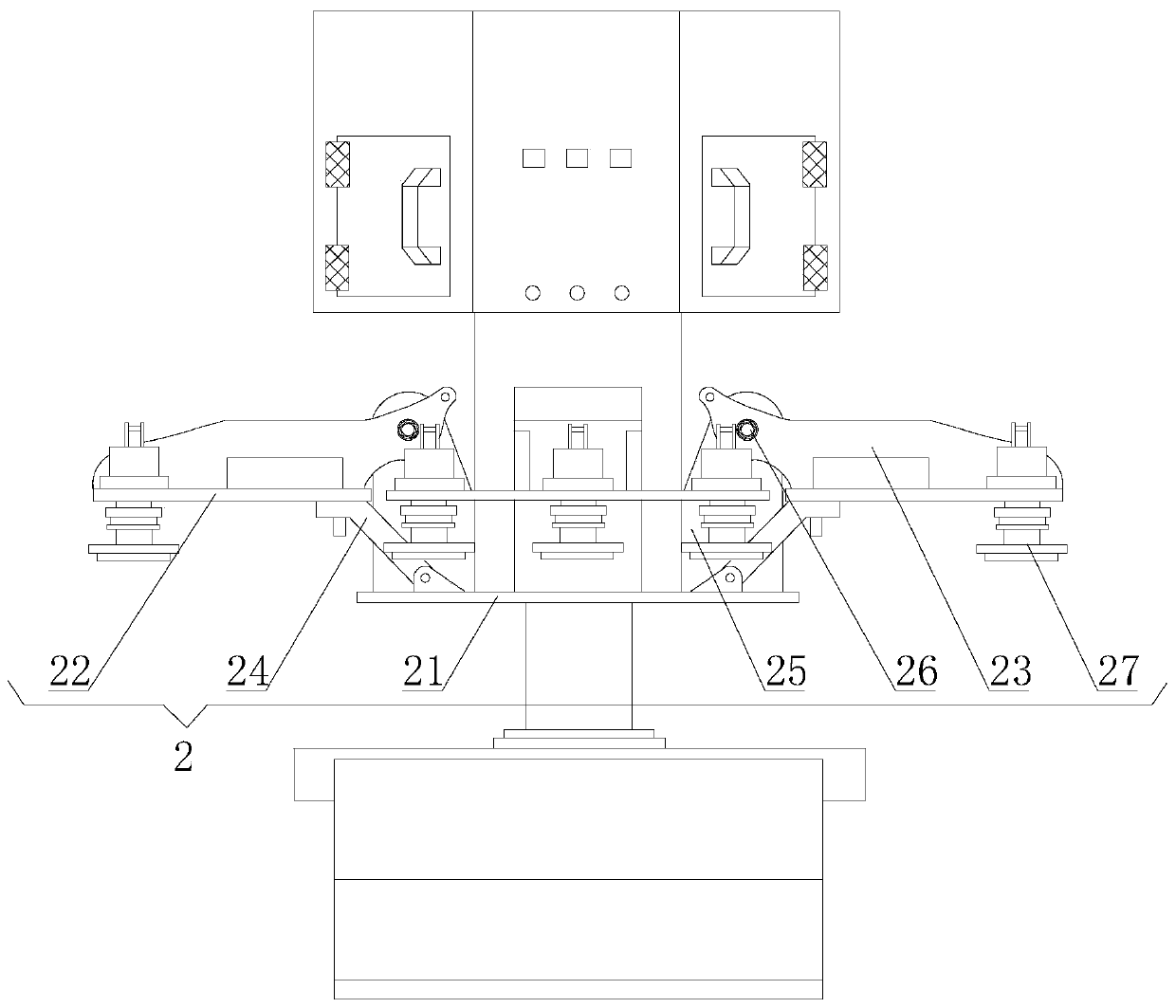 Automatic glue brushing device for plastic bottleneck