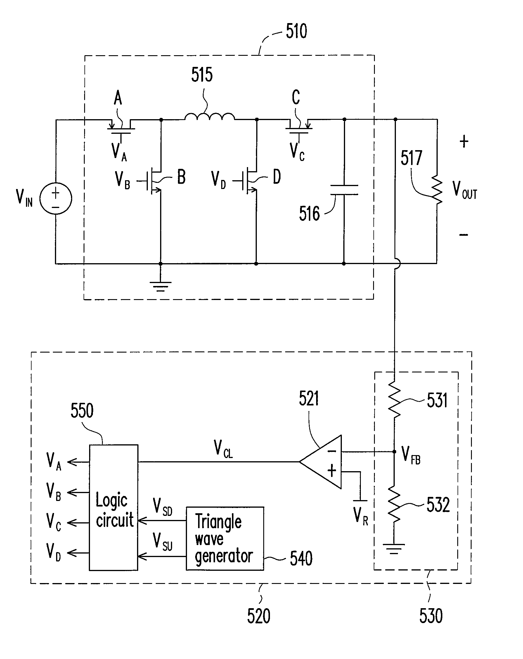 Control circuit and method for multi-mode buck-boost switching regulator