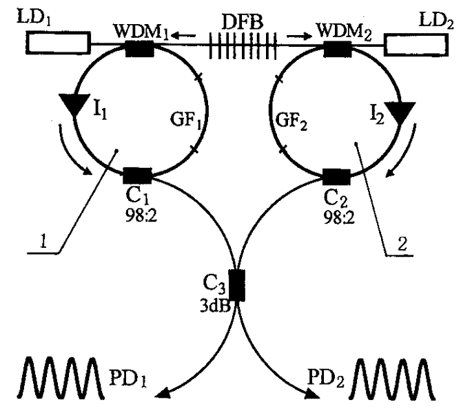 Self-injection locking fibre-optical laser circulator