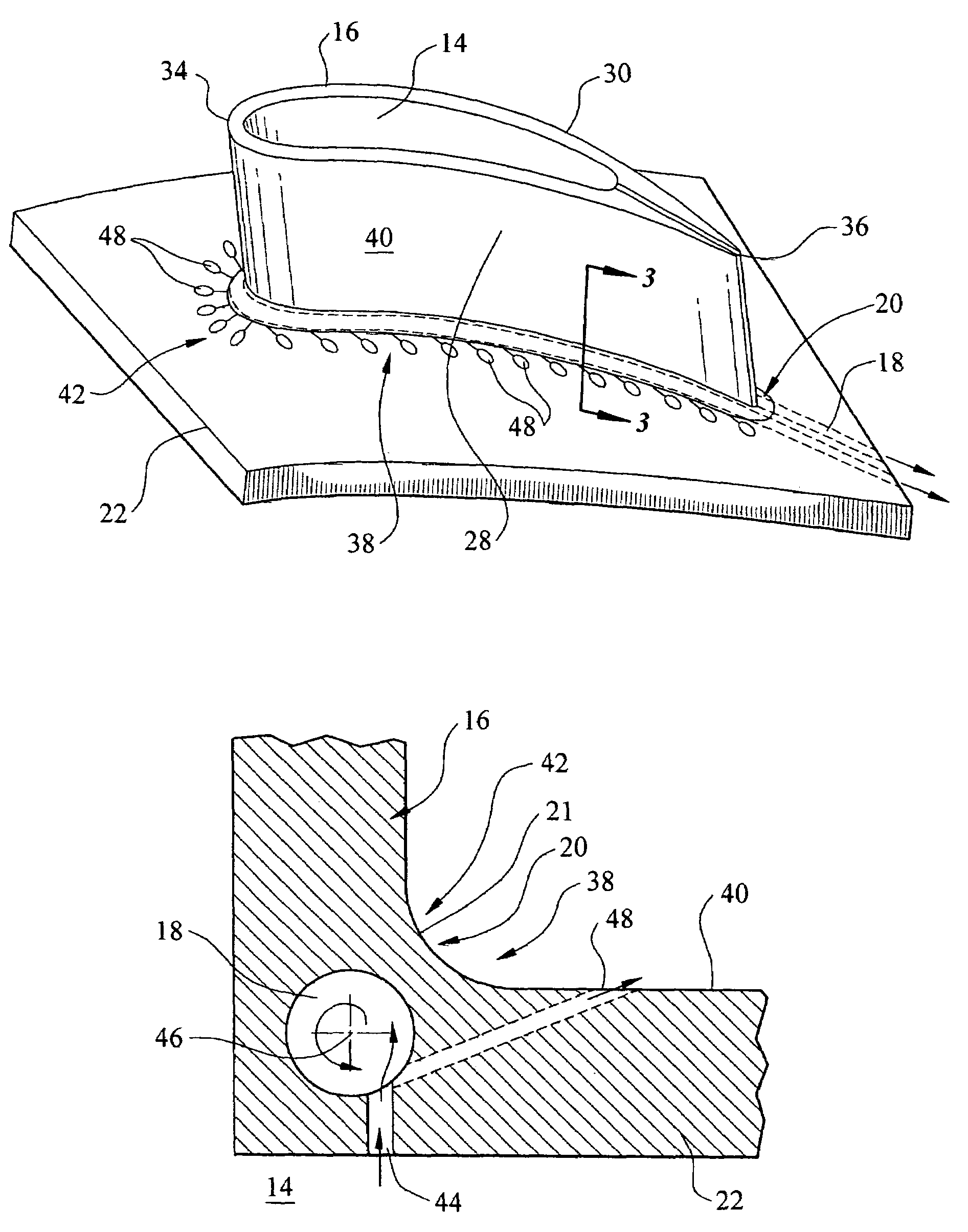 Cooling system for an airfoil vane