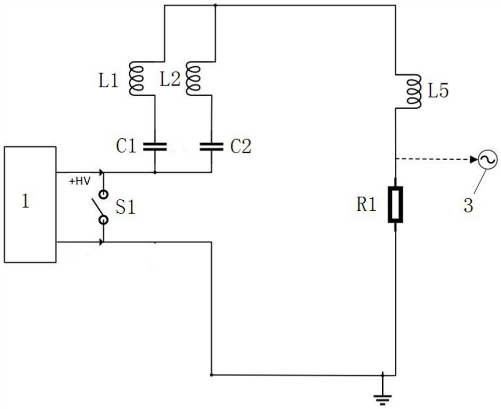 Gas spark switch discharge experiment circuit and device
