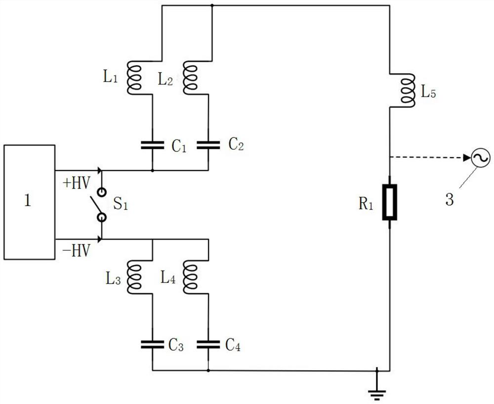 Gas spark switch discharge experiment circuit and device
