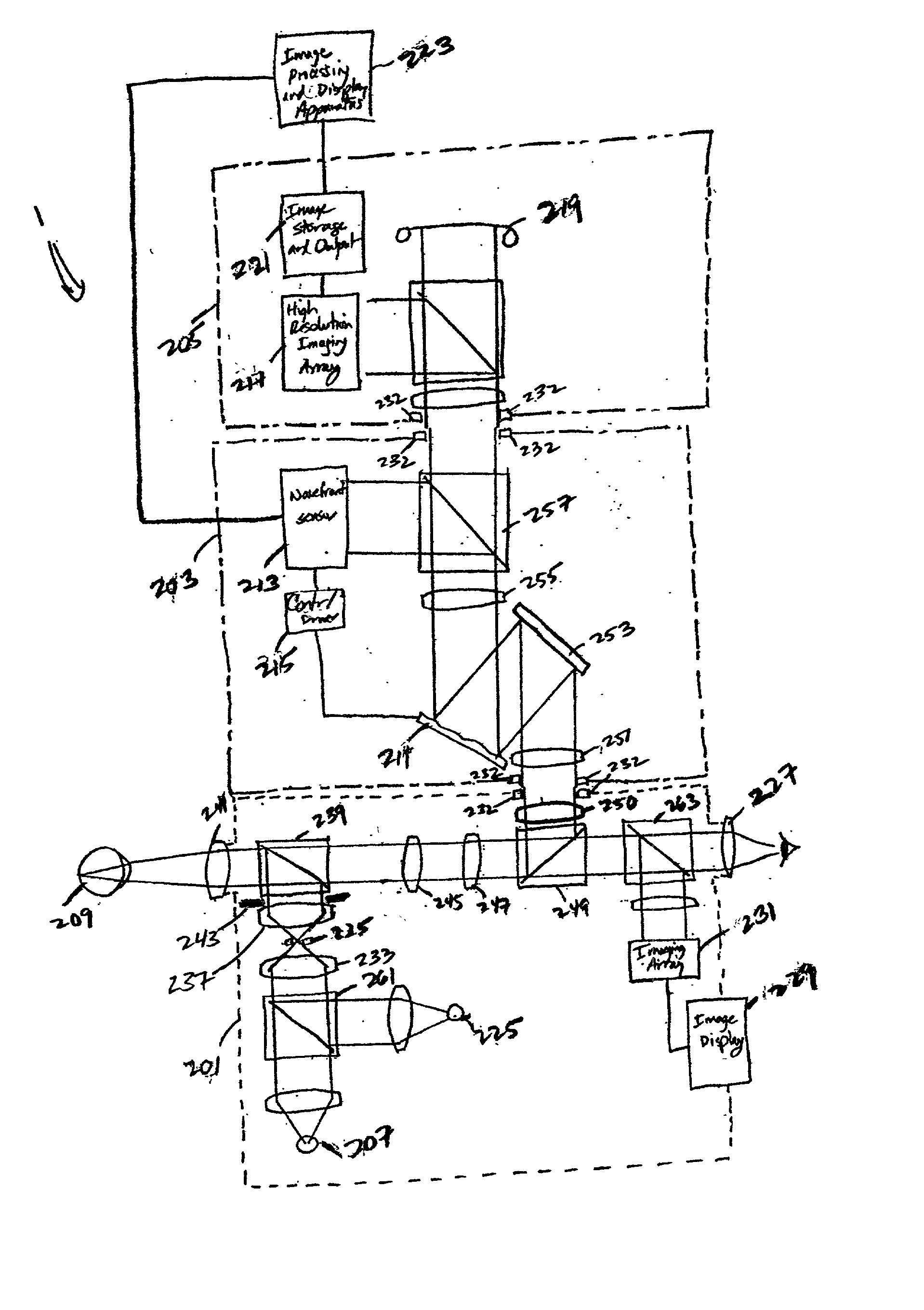 Modular adaptive optical subsystem for integration with a fundus camera body and CCD camera unit and improved fundus camera employing same