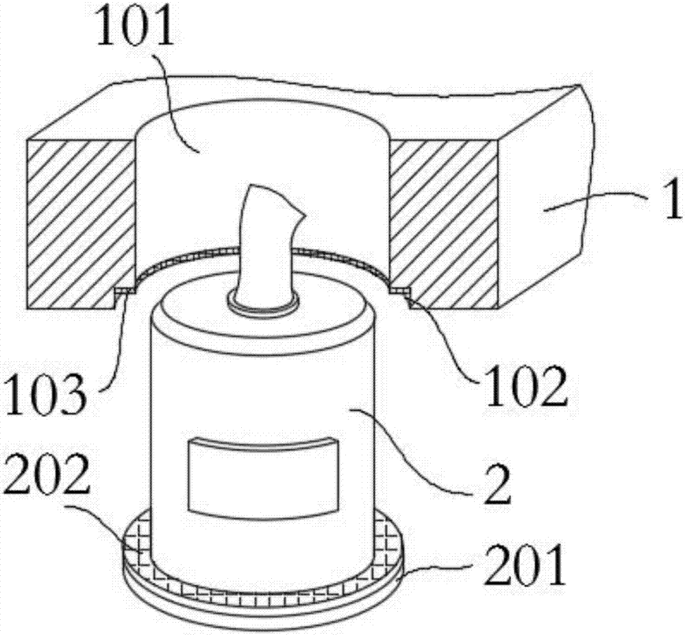 Cupping device for flexibly adjusting in-tank pressure