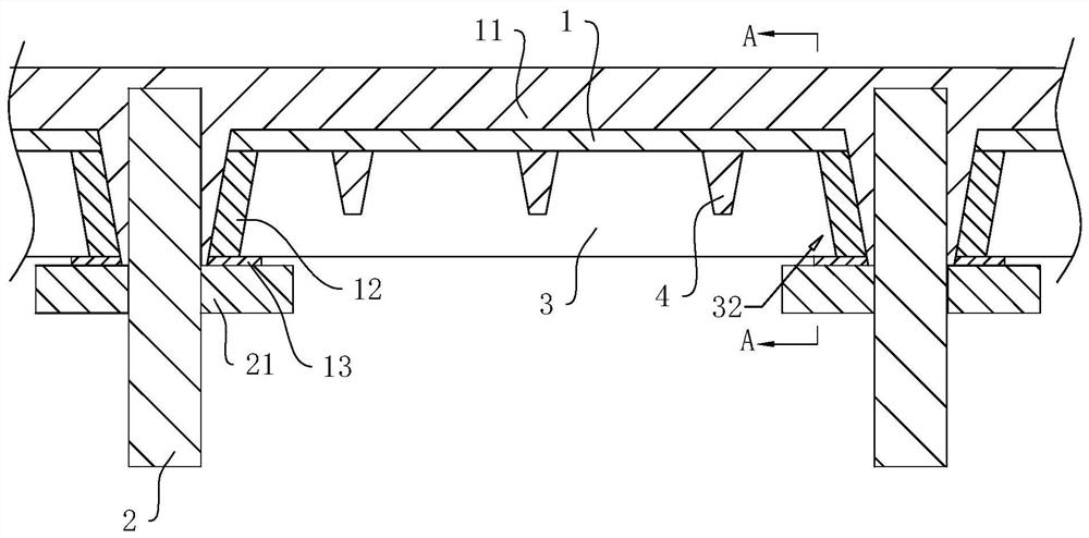 Novel large-span ribbed beam laminated slab and construction method