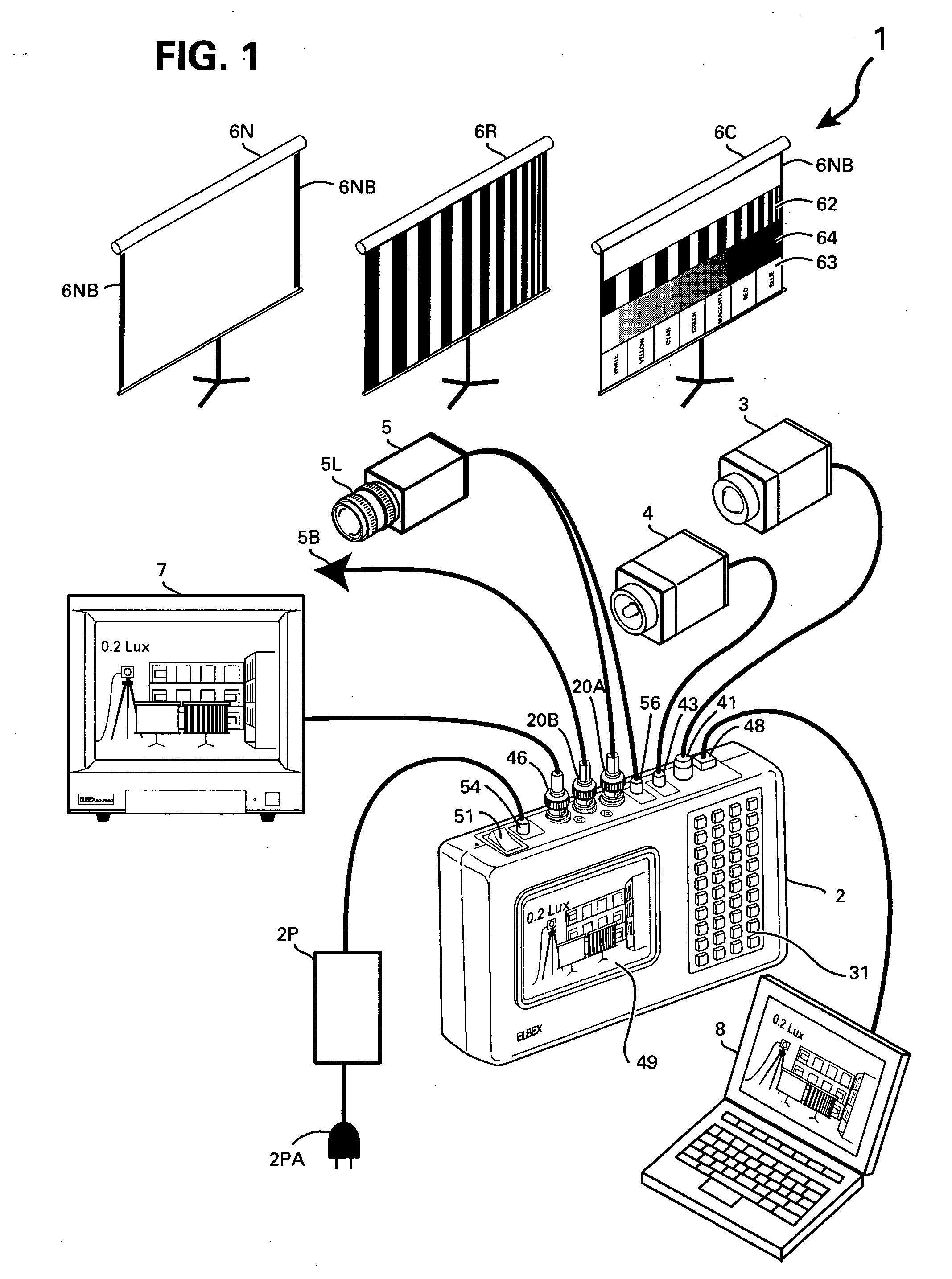 Method and apparatus for measuring illumination and camera performances