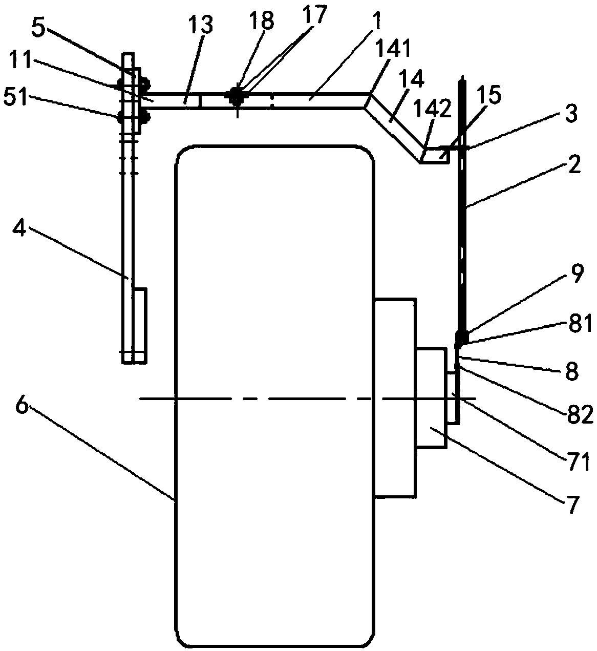 Fixing and limiting device for front wheel six-component slip ring and method and medium and heavy trucks