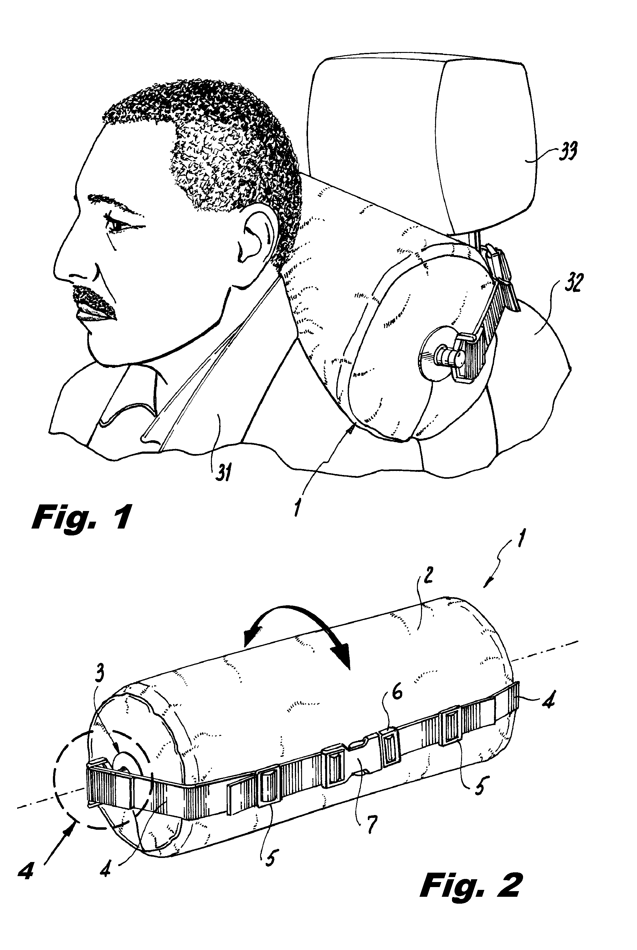 Rotatable cervical pillow for heavy equipment and other vehicles